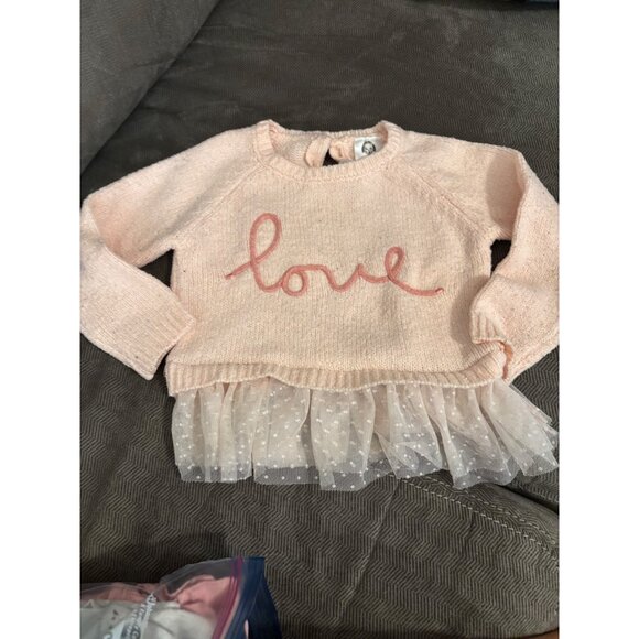 Bundle Of 10 Baby Girl Clothes Carters Bodysuits Sweaters Dresses Sizes 12M - Picture 3 of 8